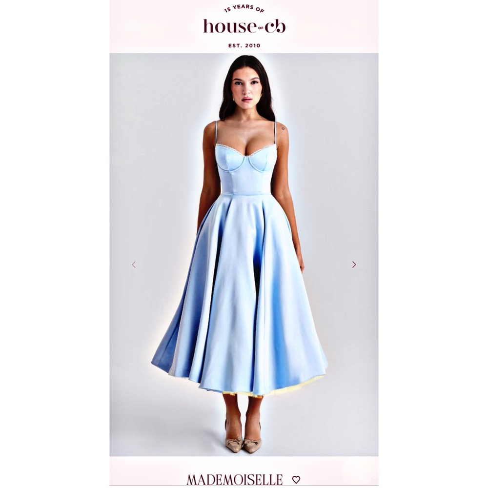 House of CB Mademoiselle Cinderella Blue Midi Dress M NWOT - Picture 9 of 17
